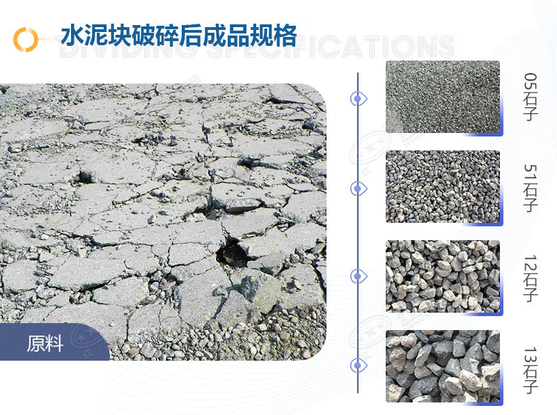 水泥块破碎后成品规格 水泥块破碎后成品规格